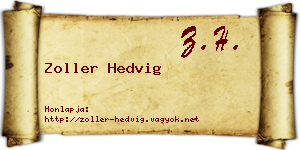 Zoller Hedvig névjegykártya